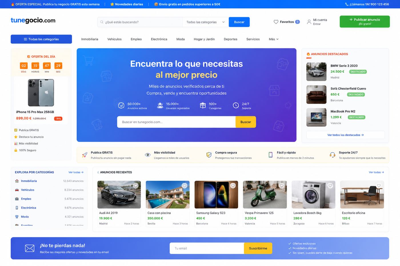 La misma web rediseñada por Mutilva Web: limpia, rápida y fácil de usar